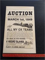 1849 Farm Auction Poster Print