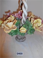 Vtg Capodimonte flower basket