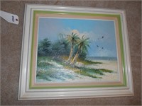 Beach Scene oil painting 28in x 22in