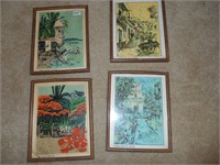 Four framed prints from Puerto Rico 12in x 15in