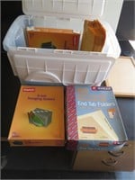 Tub of Office Folders and Envelopes