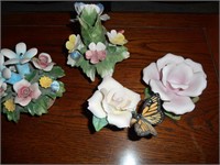 Capodimonte porcelain flower arrangements