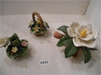 Capodimonte porcelain flowers  one chippped