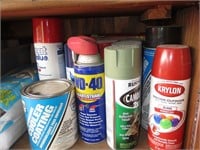 Cubby of Household & Spray Paint items