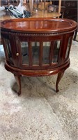 Oval Mahogany Two Drawer Chocolate Cabinet w/ Tray