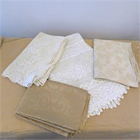 Machine Lace Tablecloths & Tone on Tone Brocade