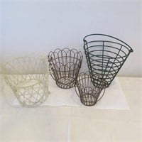 Wire Metal Baskets - Assorted - Tallest is H 10"