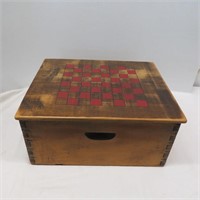 Checkerboard Top Wood Box - Box Joint/Mortise