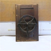 Rope Pulley- Cast Iron- Mounted on Cabinet Door