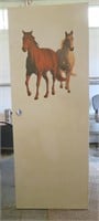 Door - Painted w/Horse Sticker Decal -wood/heavy