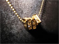 Touch Stone Triad Gold Plated Pendant w/ CZ