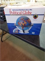 12in Political globe w/box