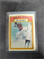 Willie Mays in action Baseball Card