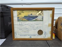 1928 Steamship Certificate