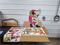 3 Disney double sided retail store artwork