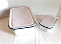 Enamelware Covered Containers - Vintage/Antique