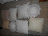 Some handmade doily pillows white and ecru