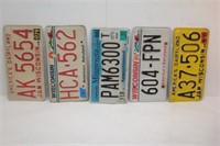Five Car License Plates