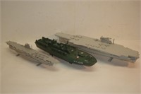 Three Navy Ships - PT 109 and Two Gray Carriers