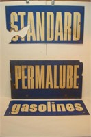Standard PERMALUBE Gasolines SIgns