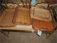 Wicker and rattan Casserole serving trays