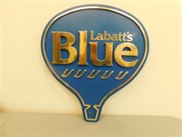 Labatt Blue Plastic Advertising Sign - 19 x 22