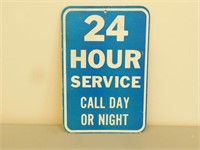 24 Hour Service Cardboard Sign - 8 x 11