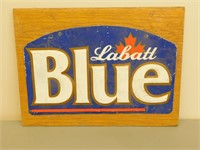 Labatt Blue Metal Advertising Sign - 10 x 17