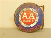 AA Quality Limited Fertlizers Metal Sign - 20 x 20