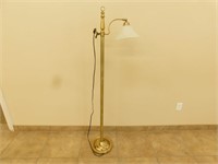 Decorative Brass Corner Lamp - Tested - 62" Tall