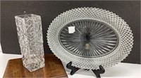 Miss American Platter 12x9 & Vase 8x2.5 w/o stands