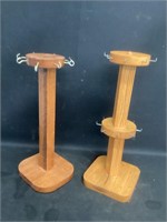 Two Wood 17” Jewelry Necklace and Bracelet Holders