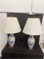 2 Matching Porcelain 32” Table Lamps