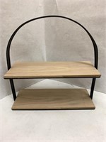 (4x bid) Wood/Metal Tiered Tray