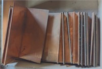 Lot of copper sheets. Measures approximately 4"