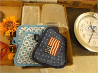 hot pads, kitchen containers