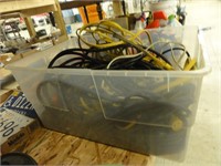 tote of assorted extension cords