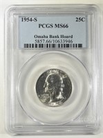 1954 S WASHINGTON QUARTER PCGS MS 66