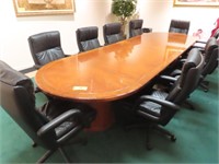 14' Oval Conference Table w/ (10) Chairs