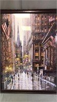 Tall Framed Wall Street Stock Exchange Print