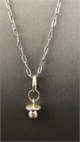 .925 Sterling Silver Necklace & Pacifier Pendant