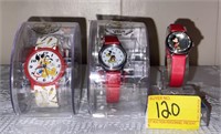 3 MICKEY MOUSE WATCHES