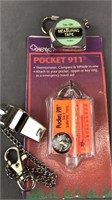 New Pocket 911 Keychain, Tape Measure& Whistle