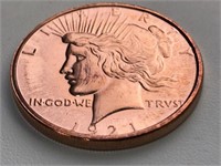 1oz Fine Copper .999 Peace Round Coin