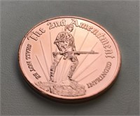 1oz Fine Copper .999 Coin 2nd Amendment