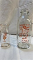 Vintage city Dairy glass square milk bottle. 8