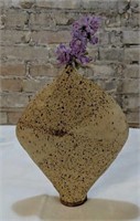 Rare speckled Brown one flowered Pottery vase.