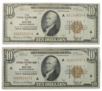 1929 Boston $10 National Pair