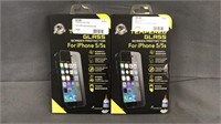 2 New Iphone 5 / 5s Glass Screen Protectors