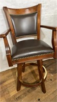 Swiveling Captain’s Faux Leather Bar Stool. 42.5”